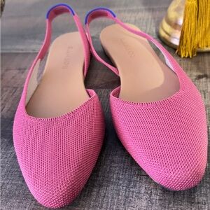 Rothy's Slingback Flats - Almond Pointed Toe Flats - Size 8 Pink